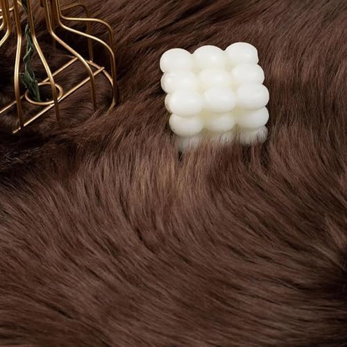 Fluffy Faux Fur Rug Coffee Sheepskin Area Rug, 4x6 Ft Ultra Soft Shaggy Plush - Image 9