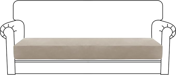 MAXIJIN Velvet Stretch Couch Cushion Covers Soft Sofa Cushion Cover Replacement by MAXIJIN