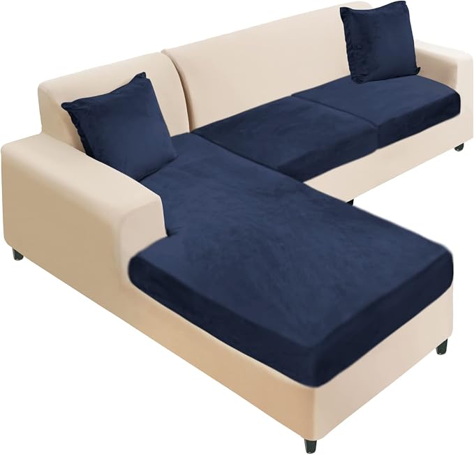 NAISI Sectional Couch Cover 3 Pieces Velvet Separate Couch Cushion Covers L by NAISI