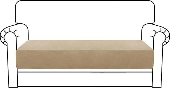 MAXIJIN Velvet Stretch Couch Cushion Covers Soft Loveseat Cushion Cover by MAXIJIN