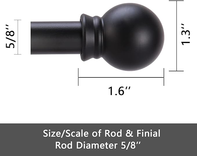 GXOACKJ 2 Pack Black Curtain Rods - Image 5