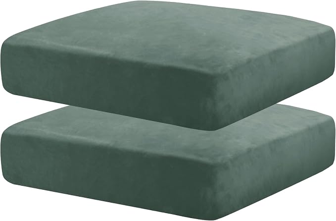 MAXIJIN Velvet Stretch Cushion Covers Couch Cushion Slipcovers Loveseat Sofa by MAXIJIN