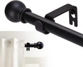 GXOACKJ Curtain Rods for windows 28-78 inch, 5/8 inch Decorative Matte Black by GXOACKJ