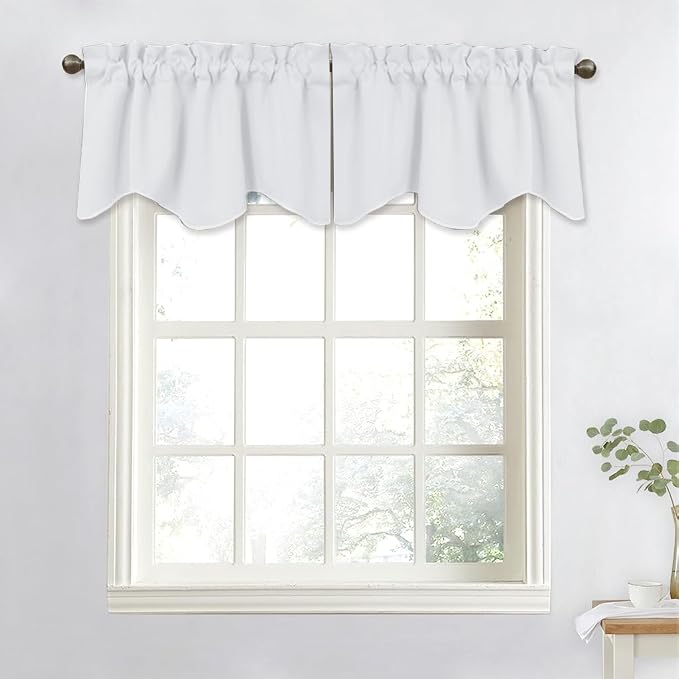 NICETOWN Bathroom Valances for Small Windows, Rod Pocket Elegant 52 inches by by NICETOWN
