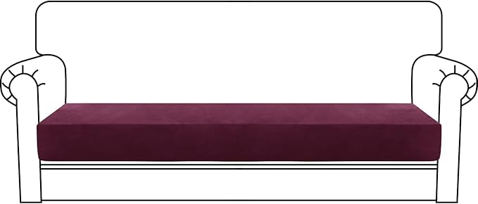 MAXIJIN Velvet Stretch Couch Cushion Covers Soft Sofa Cushion Cover Replacement by MAXIJIN