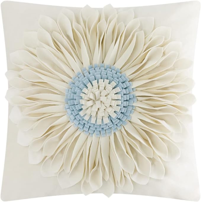 OiseauVoler Decorative 3D Flower Throw Pillow Covers Handmade Cushion Cover by OiseauVoler