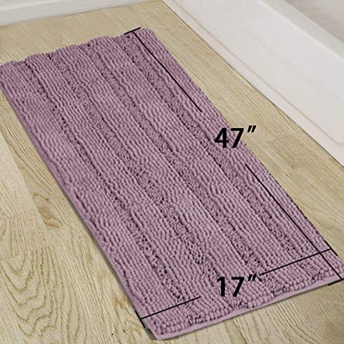 Turquoize Luxury Shaggy Bath Mat Chenille Bathroom Runner Rug Extra Long Non - Image 5