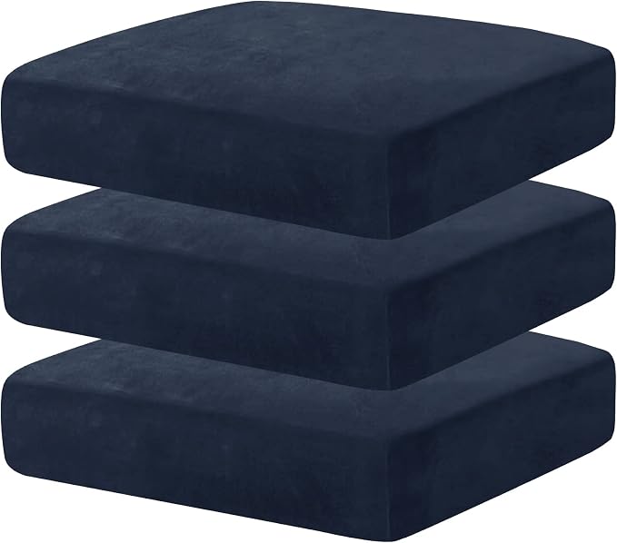 MAXIJIN Velvet Stretch Cushion Covers Fitted Couch Cushion Slipcovers Sofa Seat by MAXIJIN