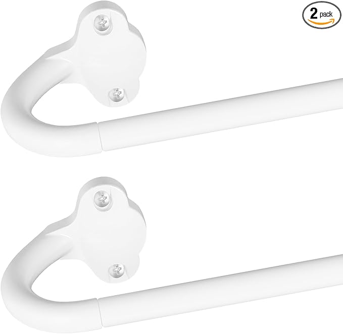 TVWOO 2 Pack Wrap Around Curtain Rods, 5/8 Inch Adjustable Blackout Curtain Rod by TVWOO
