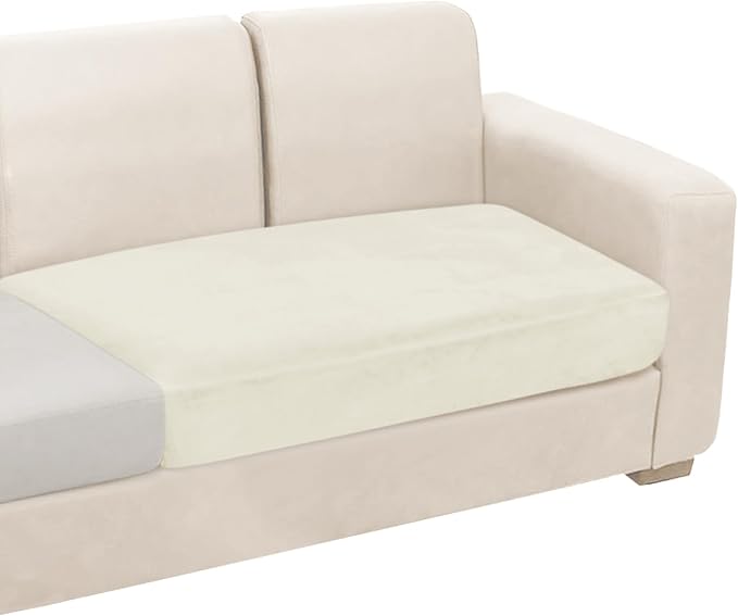 NAISI Couch Cushion Covers 1 Piece Velvet Stretch Loveseat Cover or 2 Seat Sofa by NAISI