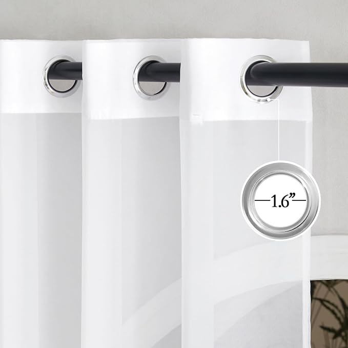 NICETOWN White Sheer 30 inch Curtains - Image 2