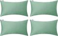 Thmyo 4-Pack 100% Cotton Lumbar Comfortable Solid Decorative Throw Pillow Case by Thmyo