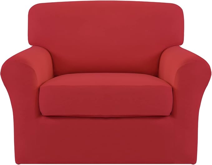 Easy-Going 2 Pieces Microfiber Stretch Chair Slipcover – Spandex Soft Fitted by Easy-Going