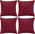 4-Pack 100% Cotton Comfortable Solid Decorative Throw Pillow Case Square by Thmyo