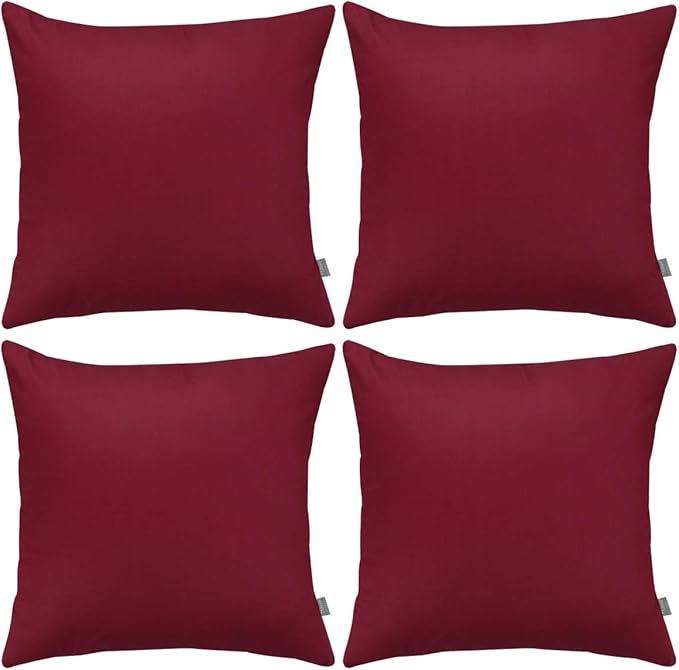 4-Pack 100% Cotton Comfortable Solid Decorative Throw Pillow Case Square by Thmyo