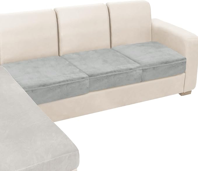 NAISI Couch Cushion Covers 3 Pieces Velvet Stretch Sofa Seat Covers or Backrest by NAISI