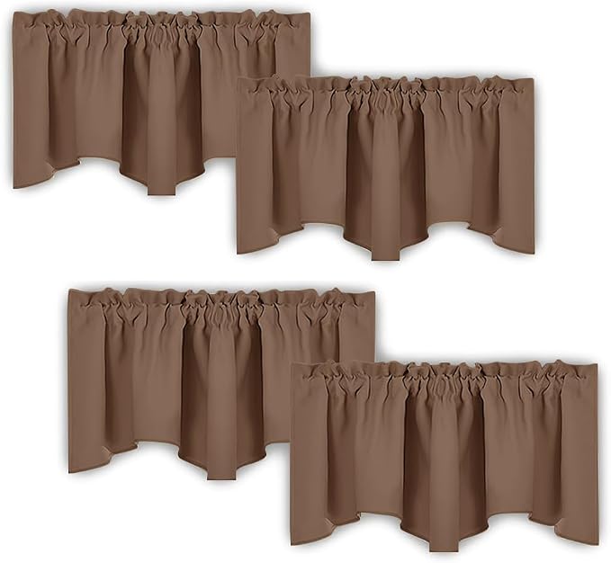NICETOWN Room Darkening Cappuccino Curtain Valances by NICETOWN