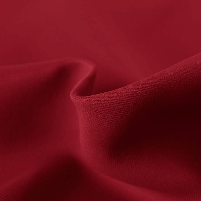 Hiasan Red Valance Curtains for Kitchen Blackout Thermal Insulated Rod Pocket - Image 3