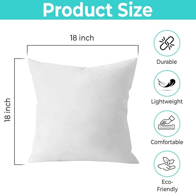 QUBA LINEN 18 x 18 Throw Pillow Insert - Image 2