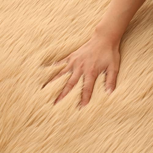 Faux Fur Rug Runner 2x6 ft Brown - Image 7