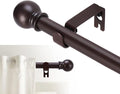 GXOACKJ Curtain Rods for windows 48 to 84-93 inch, 5/8 inch Decorative Brown by GXOACKJ