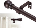 GXOACKJ Curtain Rods for windows 32-48 inch, 5/8 inch Decorative Brown Splicing by GXOACKJ