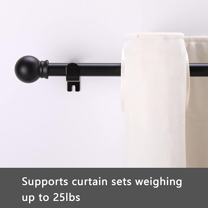 GXOACKJ Curtain Rods for windows 48 to 84-93 inch, 5/8 inch Decorative Matte - Image 2