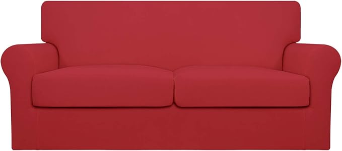 Easy-Going Oversized 3 Pieces Stretch Fleece Soft Loveseat Couch Cover by Easy-Going