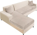 NAISI Sectional Couch Cover 4 Pieces Velvet Separate Couch Cushion Covers L by NAISI