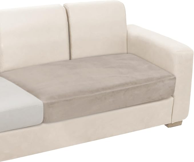 NAISI Couch Cushion Covers 1 Piece Velvet Stretch Loveseat Cover or 2 Seat Sofa by NAISI