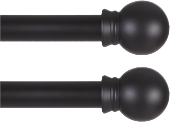 Thestoa 2 Pack Black Curtain Rods by Thestoa