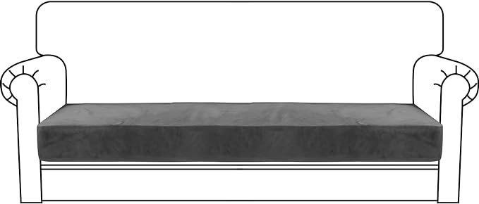 MAXIJIN Velvet Stretch Couch Cushion Covers Soft Sofa Cushion Cover Replacement by MAXIJIN