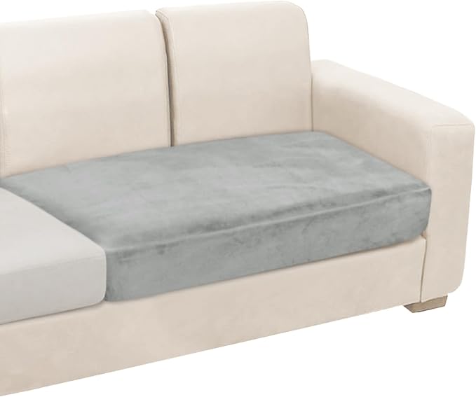 NAISI Couch Cushion Covers 1 Piece Velvet Stretch Loveseat Cover or 2 Seat Sofa by NAISI