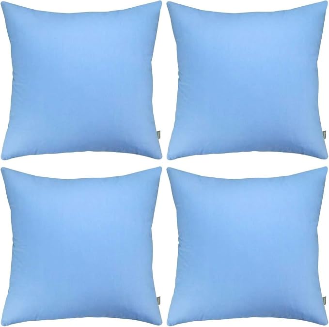 Thmyo 4-Pack 100% Cotton Comfortable Solid Decorative Throw Pillow Case Square by Thmyo
