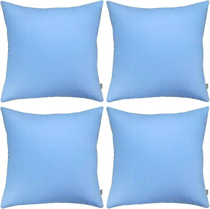 4-Pack 100% Cotton Comfortable Solid Decorative Throw Pillow Case, Thmyo Square by Thmyo