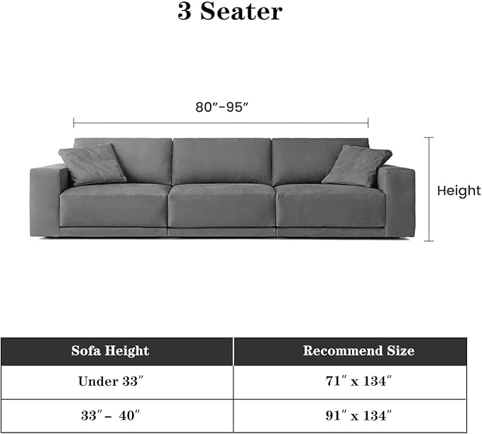 MEETSKY Couch Cover for Dogs, Washable Sofa Cover for 3 Cushion Couch Sofa - Image 2