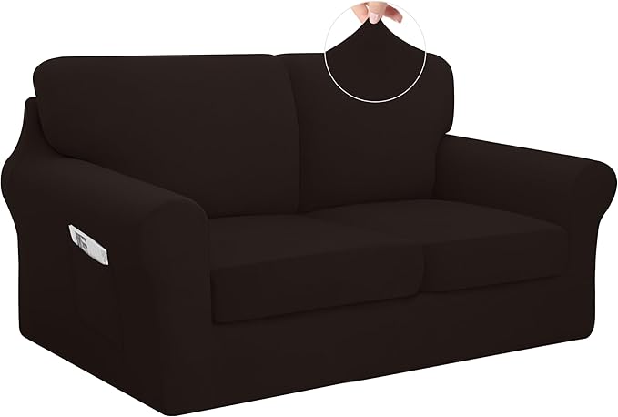 Easy-Going 5 Pieces Stretch Loveseat Cover Washable Loveseat Slipcover Set by Easy-Going
