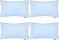 4-Pack 100% Cotton Lumbar Comfortable Solid Decorative Throw Pillow Case by Thmyo