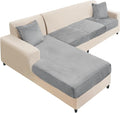 NAISI Sectional Couch Cover 4 Pieces Velvet Separate Couch Cushion Covers L by NAISI