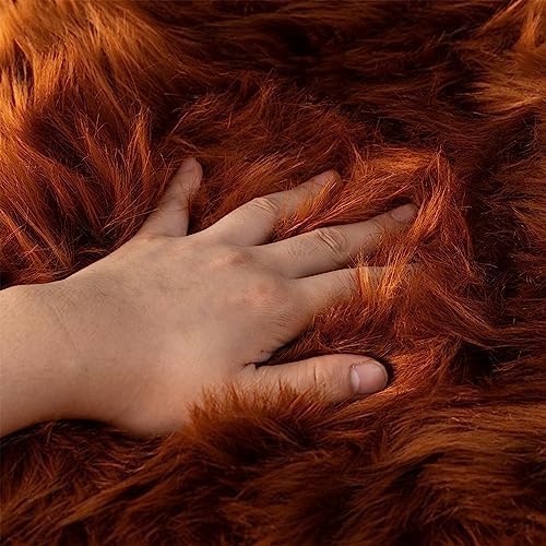 Faux Fur Rug Runner 2x6 ft Caramel - Image 6