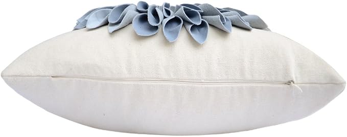 OiseauVoler Handmade Throw Pillow Covers 18x18 Inch Blue 3D Sunflower Cushion - Image 3