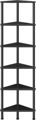 HOOBRO Corner Shelf Stand, Industrial 6-Tier Corner Bookshelf by HOOBRO
