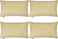 4-Pack 100% Cotton Lumbar Comfortable Solid Decorative Throw Pillow Case by Thmyo
