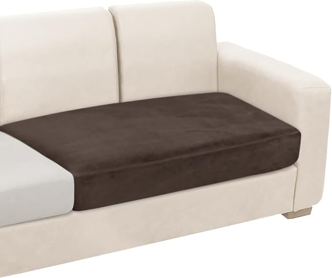 NAISI Couch Cushion Covers 1 Piece Velvet Stretch Loveseat Cover or 2 Seat Sofa by NAISI
