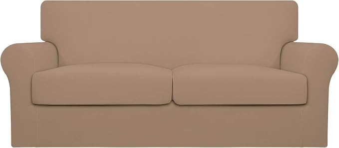 Easy-Going Oversized 3 Pieces Stretch Fleece Soft Loveseat Couch Cover by Easy-Going
