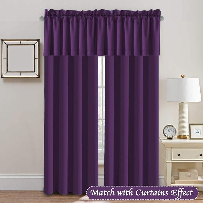 H.VERSAILTEX Blackout Valances for Windows, Kitchen Window Valance Curtains for - Image 3