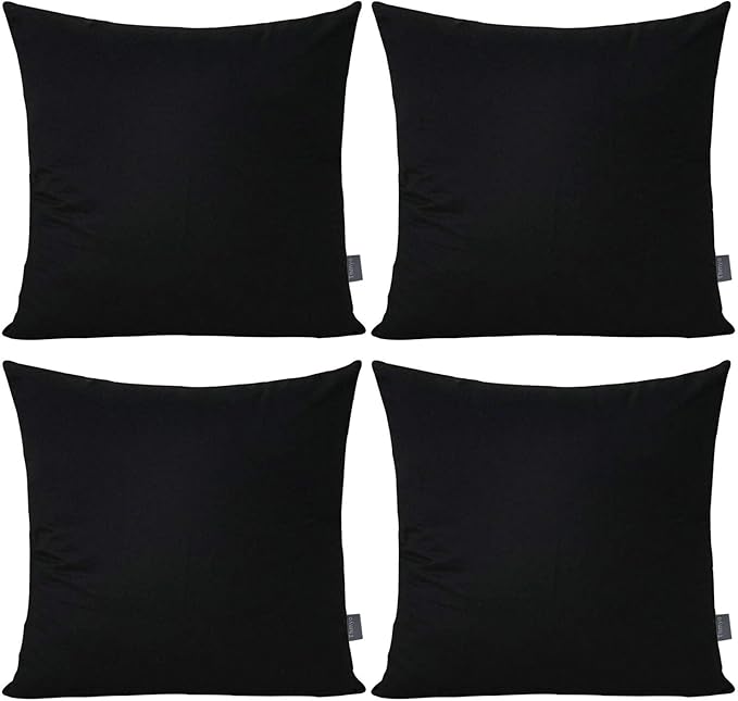 Thmyo 4-Pack 100% Cotton Comfortable Solid Decorative Throw Pillow Case Square by Thmyo