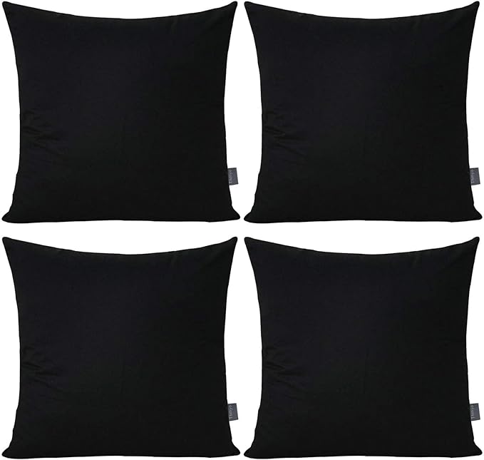 Thmyo 4-Pack 100% Cotton Comfortable Solid Decorative Throw Pillow Case Square by Thmyo
