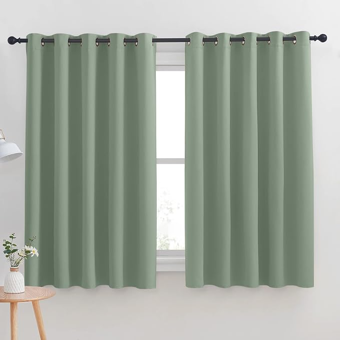 NICETOWN Thermal Insulated Greyish Green Blackout Curtains by NICETOWN
