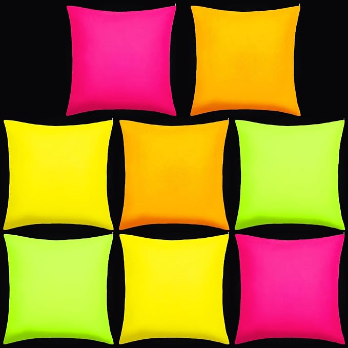 Preboun 8 Pcs 18 x 18 Inch Bright Colors Decorative Throw Pillow Covers Mixed by Preboun